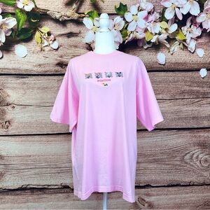 American Activewear Women’s Cotton Pink Floral Boston Embroidered Sweatshirt